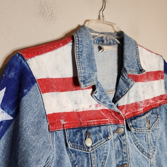 Moda Int'l Star stripes painted denim jacket marvel dr strange size small - Picture 14 of 16